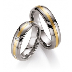 Snubní prsteny v kombinaci titanu se zlatem, od 5.999,- za kus