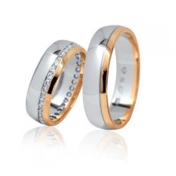 Pár luxusních zlatých snubních prstenů 53+62