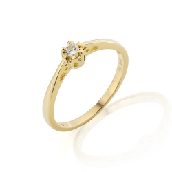 Zásnubní prsten s briliantem ze žlutého zlata