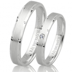 Briliantové zlaté snubní prsteny ROMANTIK WHITE vel. 51+61