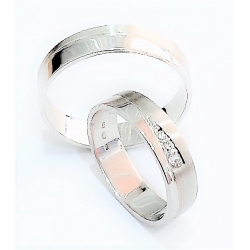 Zlaté snubní prsteny ROMANTIK WHITE vel. 53+63